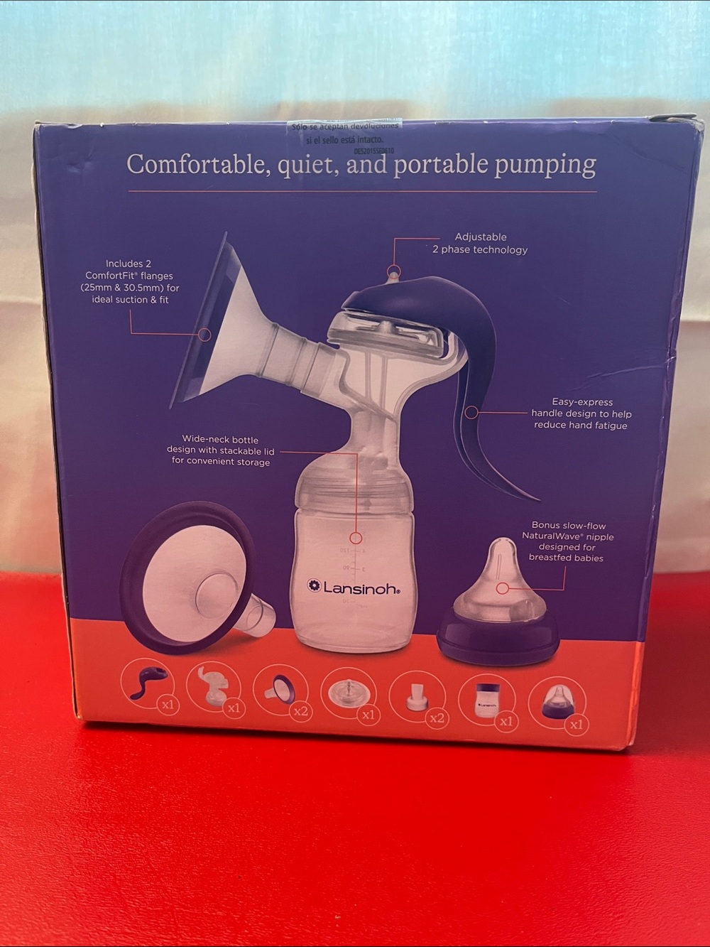 Lansinoh 2 Phase Manual Breast Pump Hand Pump for Breastfeeding 25 &30.5 mm New
